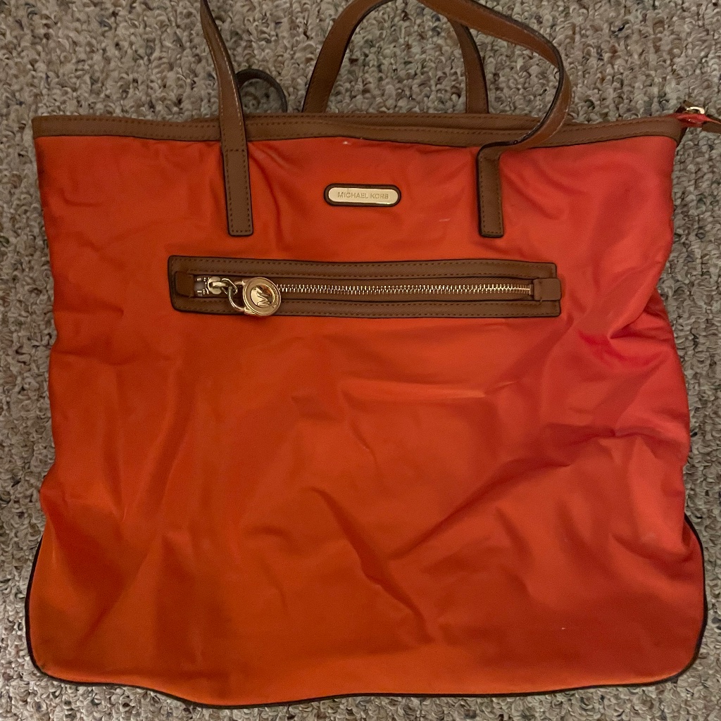 Orange And Brown Michael Kors Tote Bag